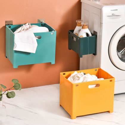 Folding Laundry Basket With Hand-Held